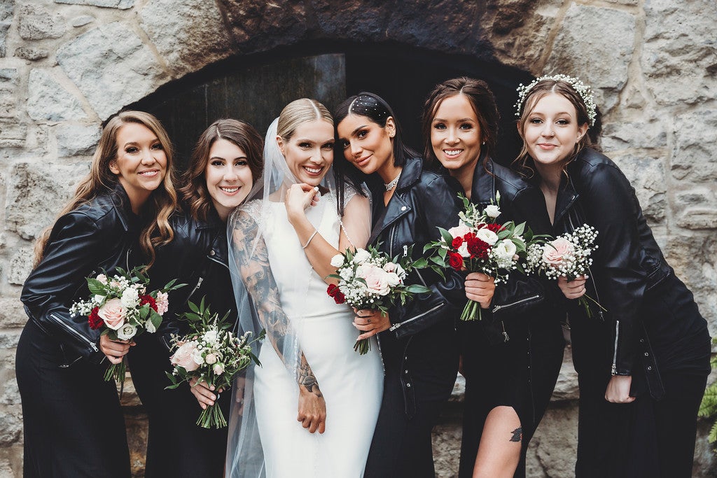 Bridesmaid top leather jackets